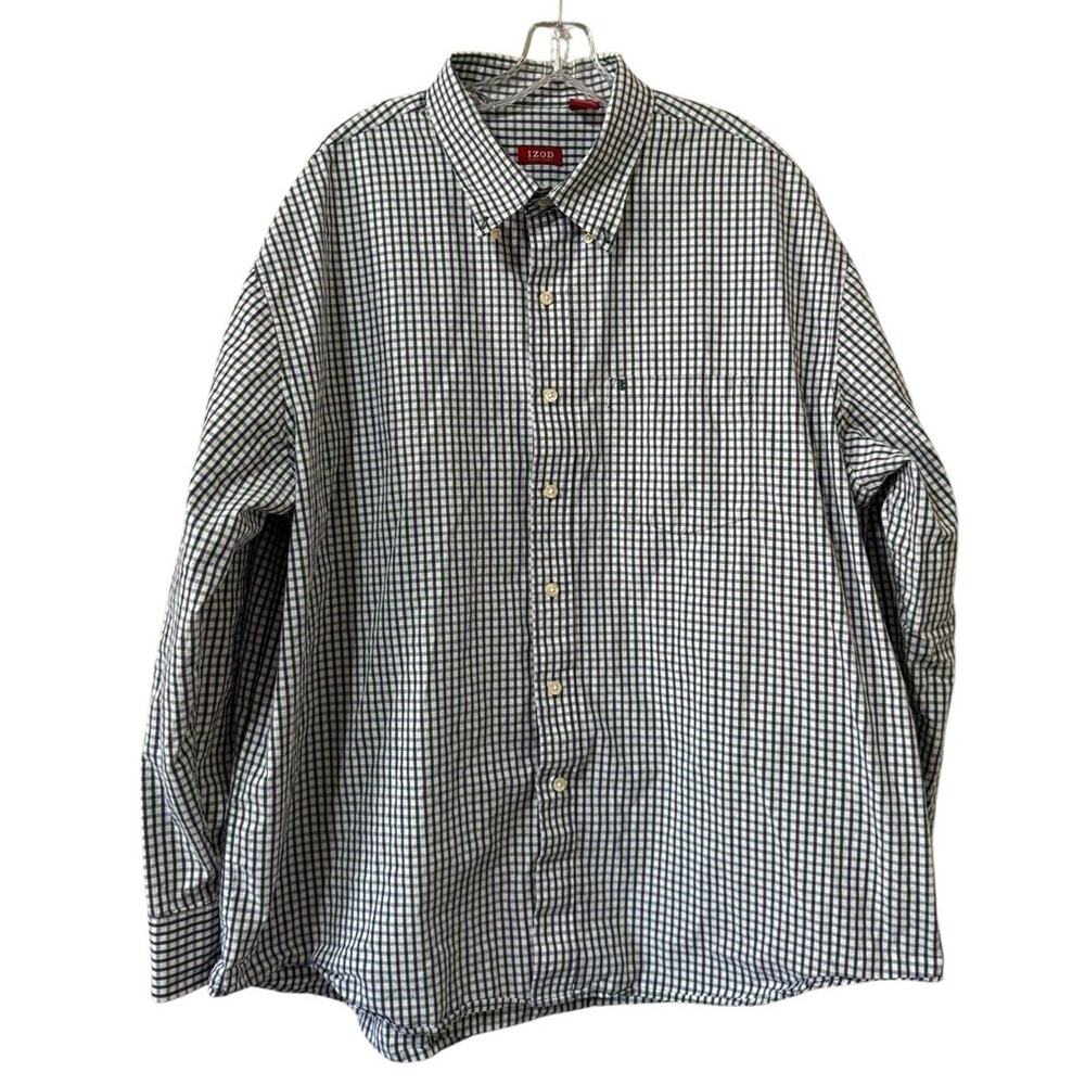IZOD Luxury Sport Men Size XXL Button Down Long Sleeve‎ Shirt Colorful Preppy